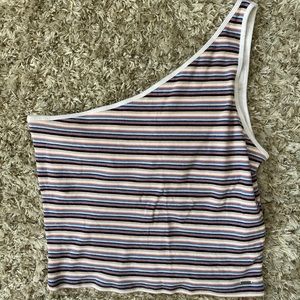 Womens Hollister XL One Shoulder Ribbed Tank